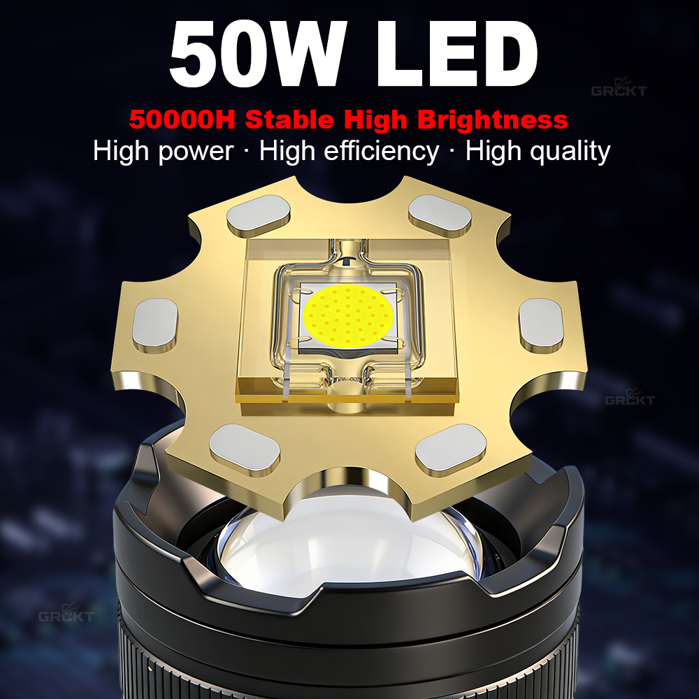 80000CD 가장 강력한 LED 손전등 고출력 전술  - Fishing Light 리뷰 및 가격